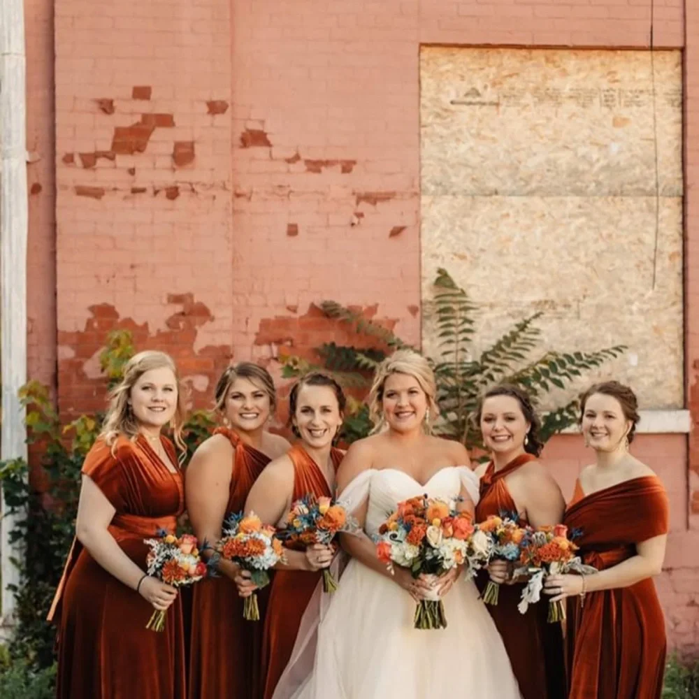 Copper, rust, bronze, burnt orange, dress - Picture 3 of 4